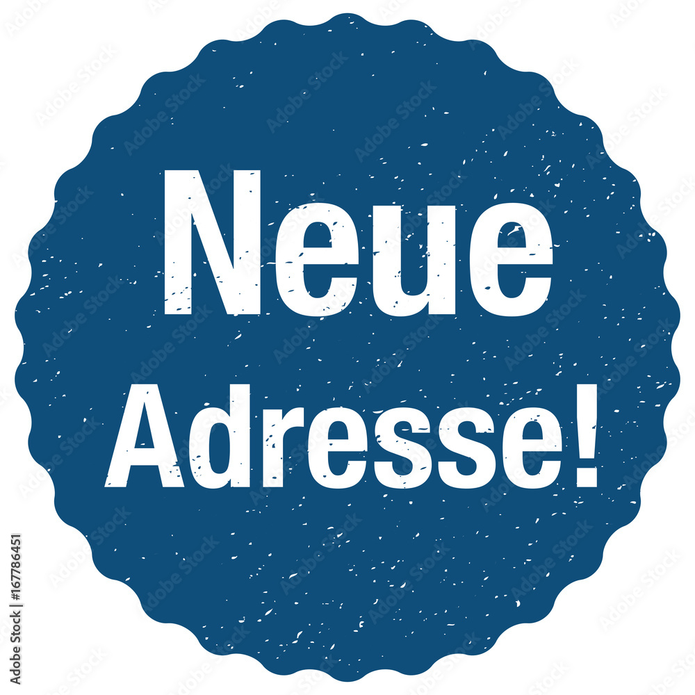 Neue Adresse Sticker - Vektor - blau - obrazy, fototapety, plakaty 