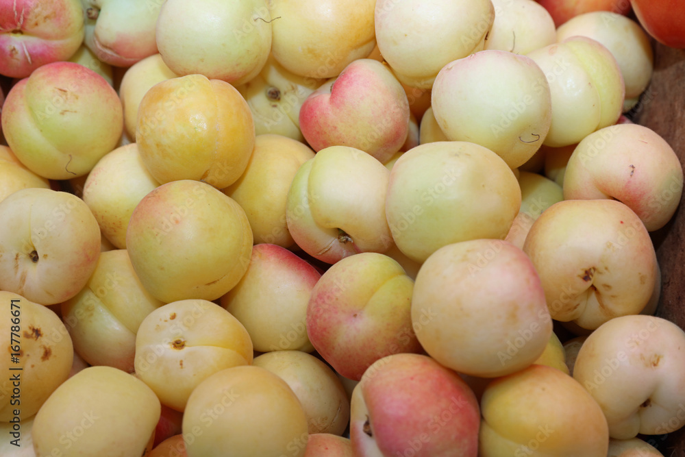 Mirabelle Plums on Farmers Market in Madrid. Spain