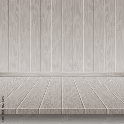 Grey wooden wall and floor