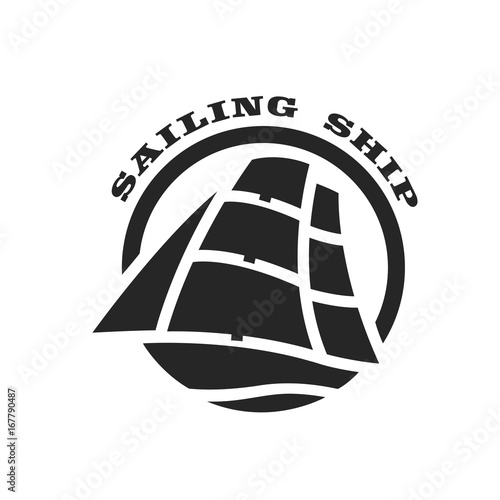 Sailing ship logo, symbol.