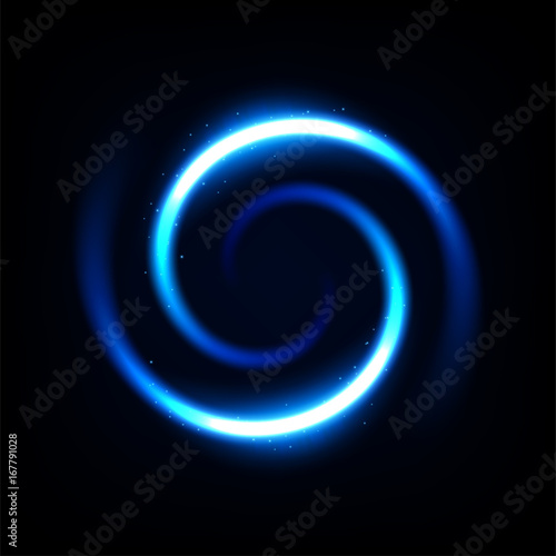 Round blue light twisted, Suitable for product advertising, product design, and other. Vector Illustration