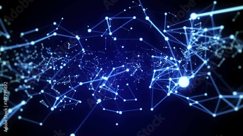 Network connection blue abstract Animation background looped.