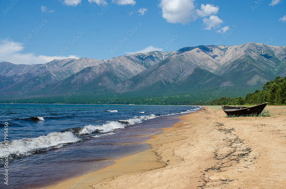 Sandy shore of Baikal. Ust-Barguzin