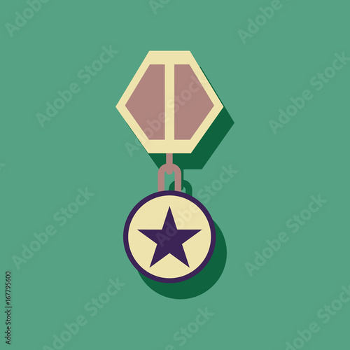 flat vector icon design collection military medal in sticker style