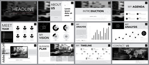 Design element of infographics for presentations templates. photo