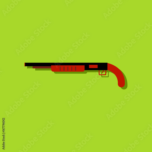 flat vector icon design collection military shotgun in sticker style