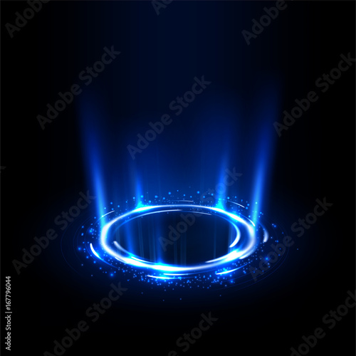 Rotating blue rays with sparkles. Suitable for product advertising, product design, and other. Vector illustration