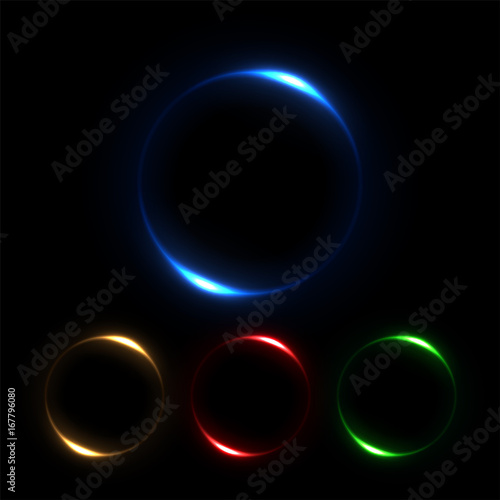 Rotating light shiny set, Suitable for product advertising, product design, and other. Vector illustration