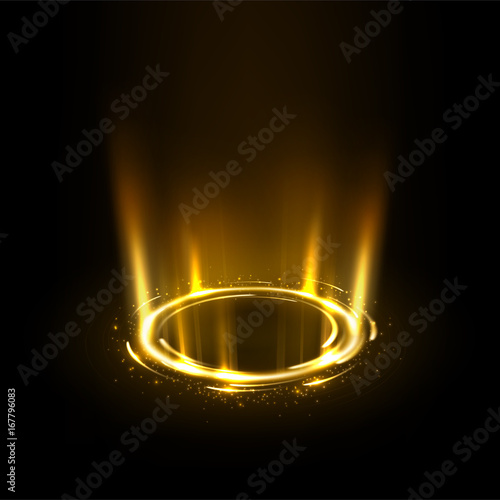 Rotating yellow rays with sparkles. Suitable for product advertising, product design, and other. Vector illustration