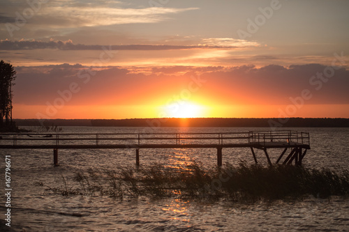 Wooden pier at sunset © frizzyfoto