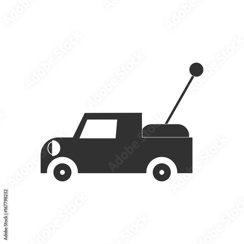black vector icon on white background kids truck