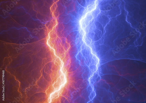 Fire and ice lightning, power and energy abstract