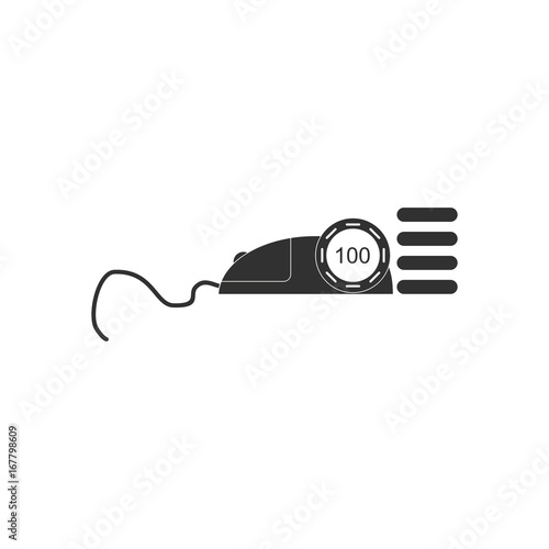 black vector icon on white background mouse and casino chip