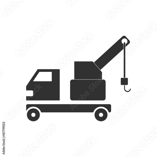 black vector icon on white background evacuator silhouette