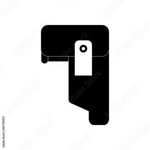 black vector icon on white background military pistol holster