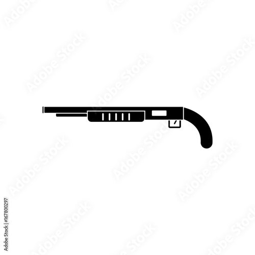 black vector icon on white background military shotgun
