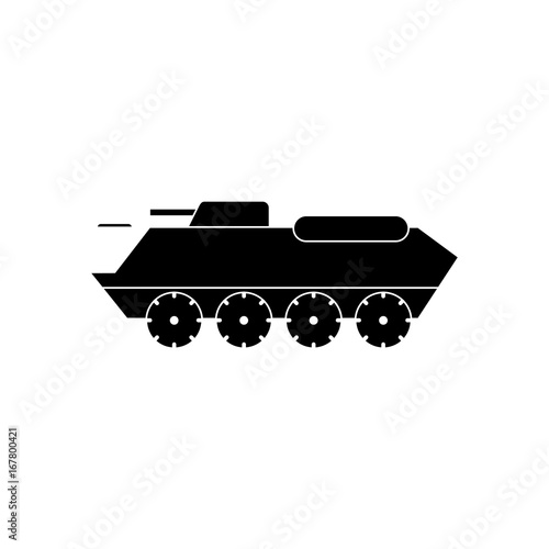black vector icon on white background military personal army carrier