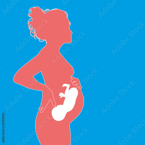 Femme enceinte - femme - accouchement - profil - bébé - naissance - grossesse
