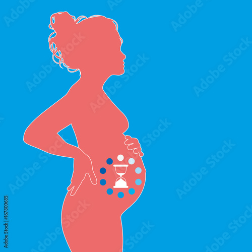 Femme enceinte - femme - accouchement - profil - bébé - naissance - grossesse