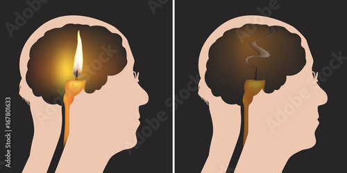 mort - Alzheimer - cerveau - symbole - neurone - médecine - maladie - énergie - santé