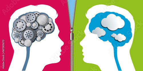 esprit - scientifique - artistique - rêveur - cerveau - partenaire - différent