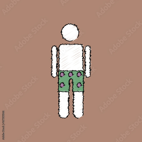 flat shading style icon man in underwear cloth