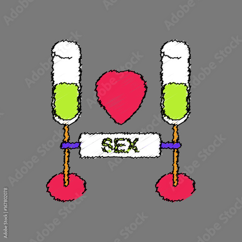 flat shading style icon sex and cocktails