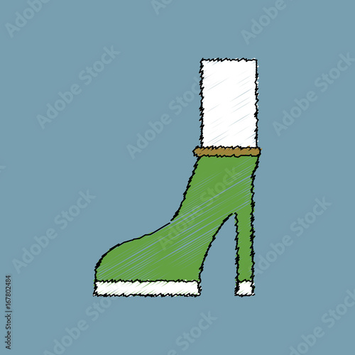 flat shading style icon female heel silhouette