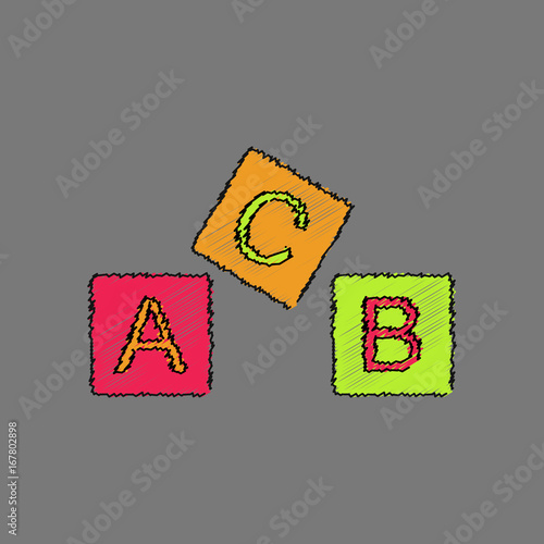 flat shading style icon toy blocks
