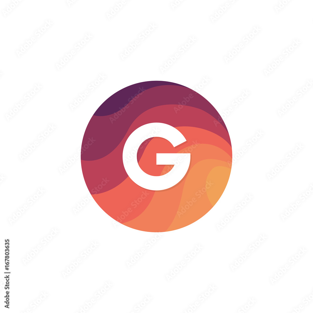 Retro circle icon G letter logo sign flat design. Retro circle icon G letter logo sign flat design.