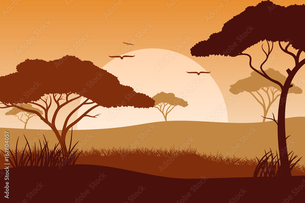 Africa nature. Vector. 