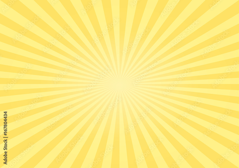 Abstract bright soft Yellow rays background. Vector Stock Vector
