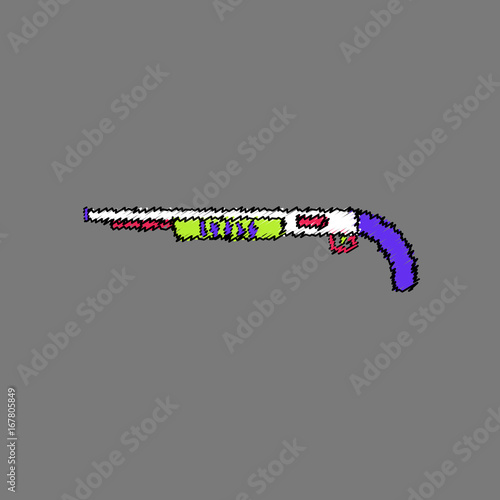 flat shading style icon military shotgun
