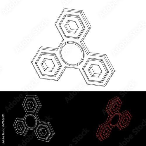 Hand fidget spinner. Vector...