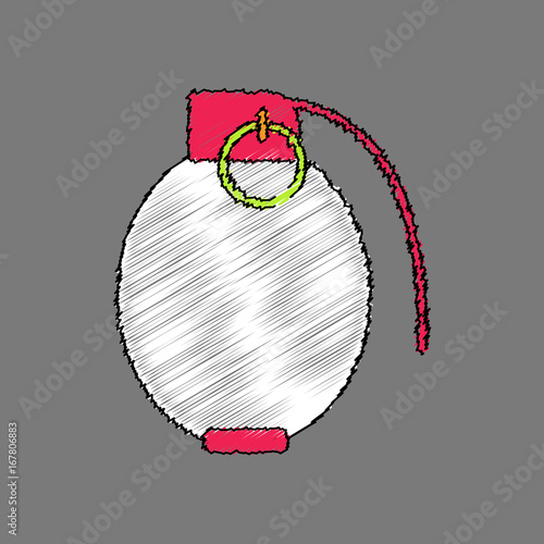 flat shading style icon military hand grenade