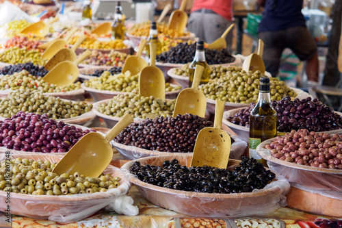 Tela Olives at street market in Arles, France