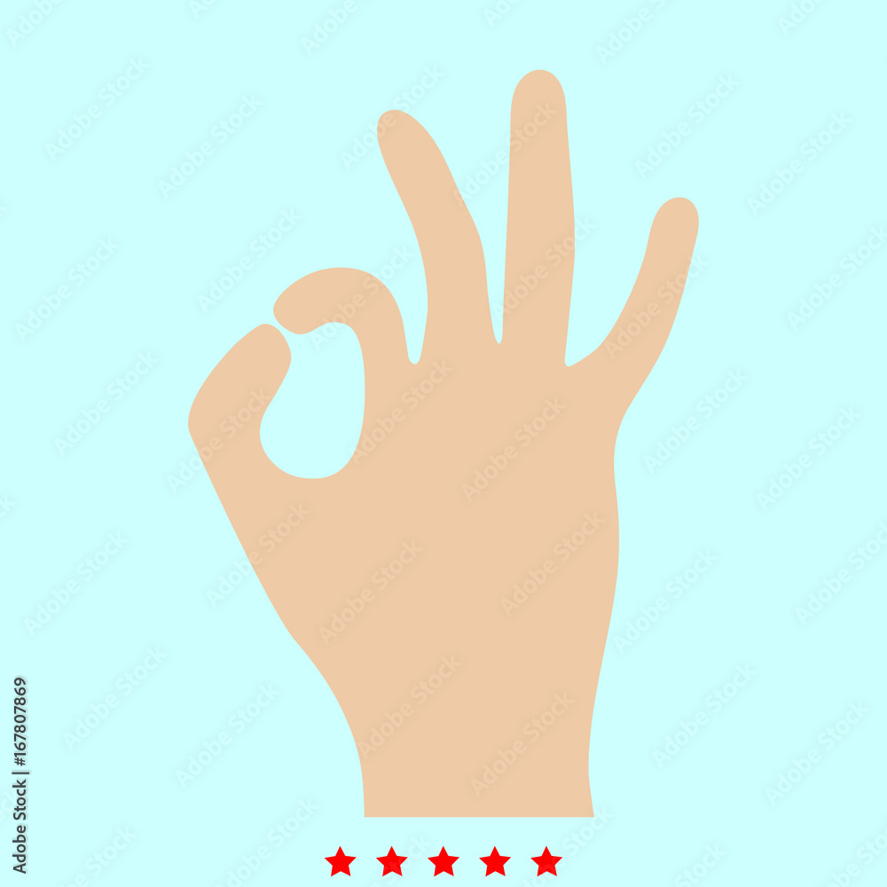 The sign perfectly shows the hand it is color icon . The sign perfectly shows the hand it is color icon .