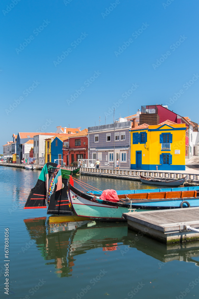     Portugal, Aveiro, beautiful small city on the river with colorful houses 