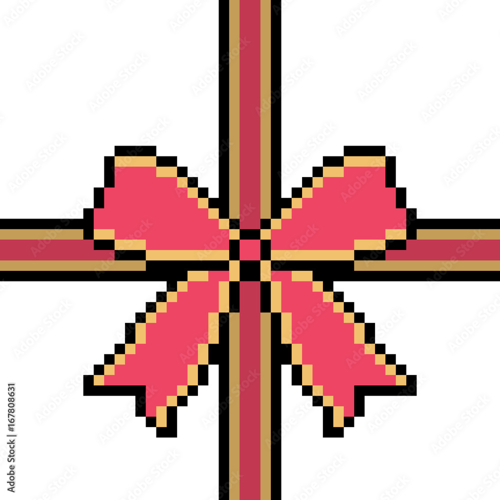 vector pixel art ribbon Stock Vector | Adobe Stock