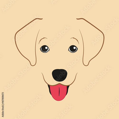Labrador puppy art. Vector.