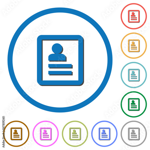 Contacts icons with shadows and outlines