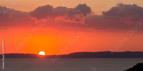 Sunset on the island of Porquerolle in the Mediterranean