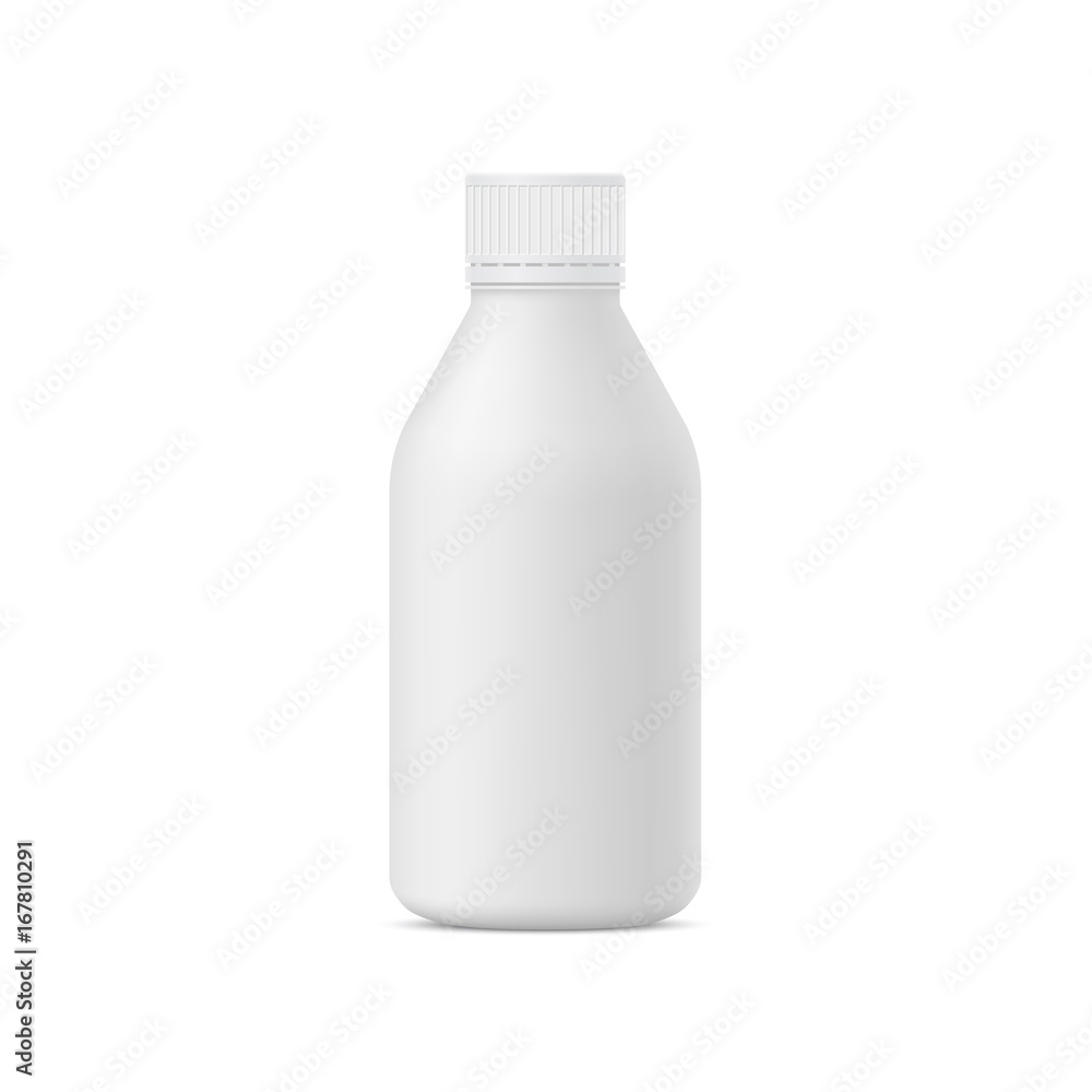 Mock up plastic bottle for milk or yogurt. Realistic, isolated illustration on white background. Mock up plastic bottle for milk or yogurt. Realistic, isolated illustration on white background.