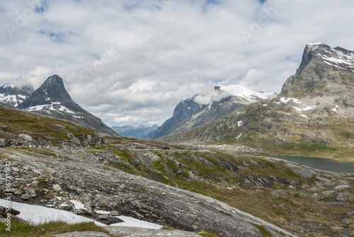 Mountain peaks in Norway in summer