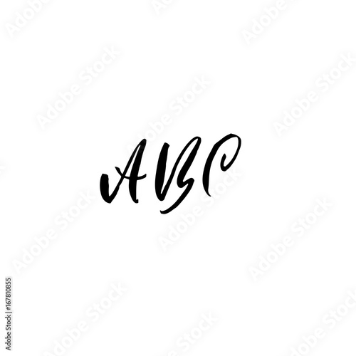 Letters ABC. Handwritten by dry brush. Rough strokes font. Vector illustration. Grunge style alphabet