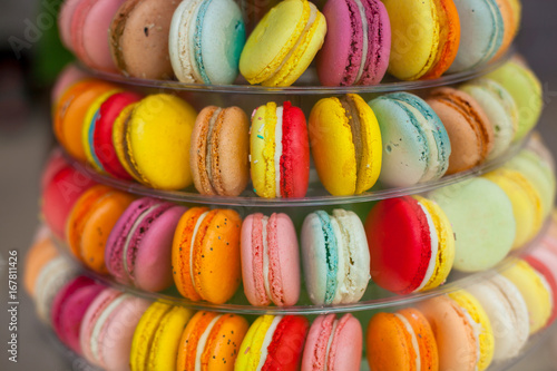 Round macarons of different colors