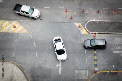 Image of street traffic by view from above.