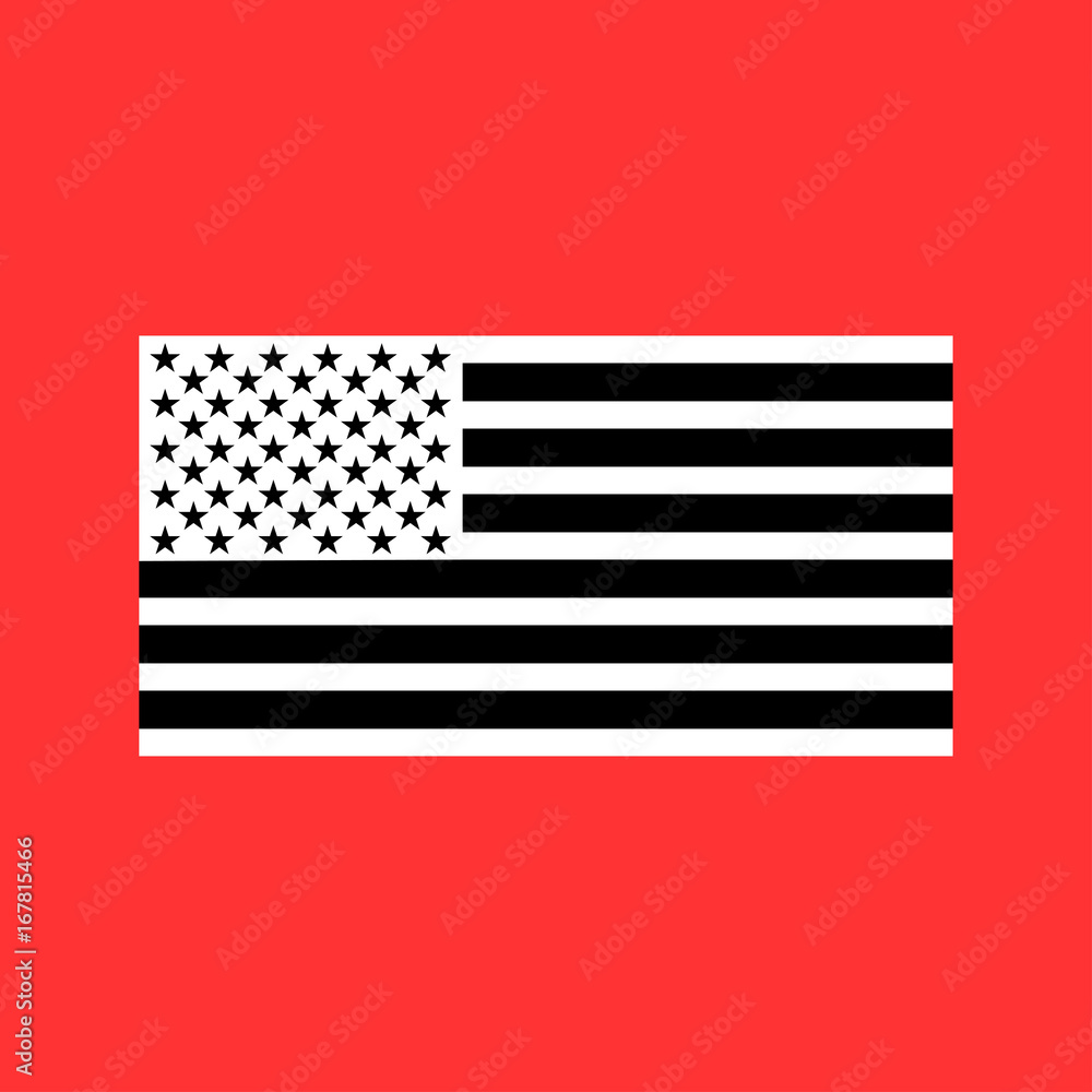 American flag white color icon . American flag white color icon .