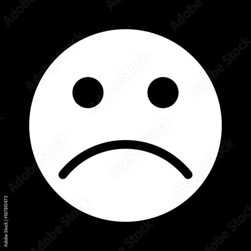 Sad emoticon white color icon .