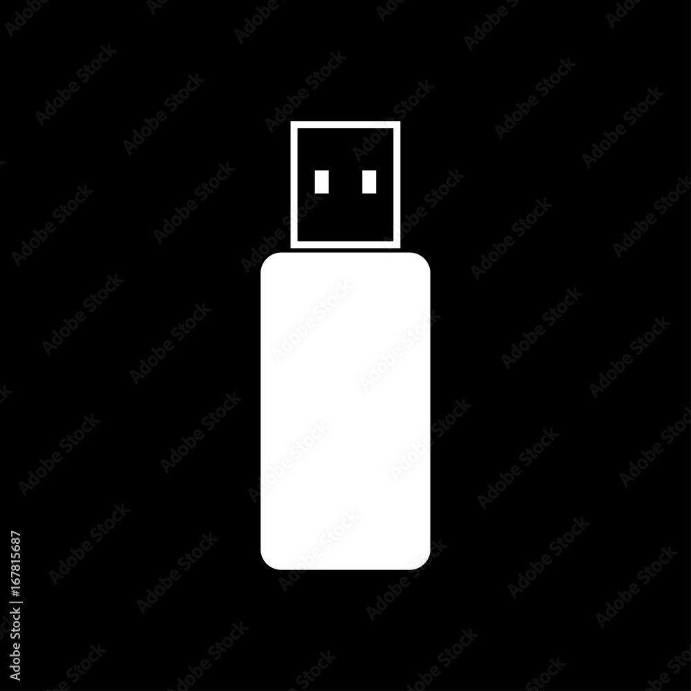 Flash drive white color icon . Flash drive white color icon .